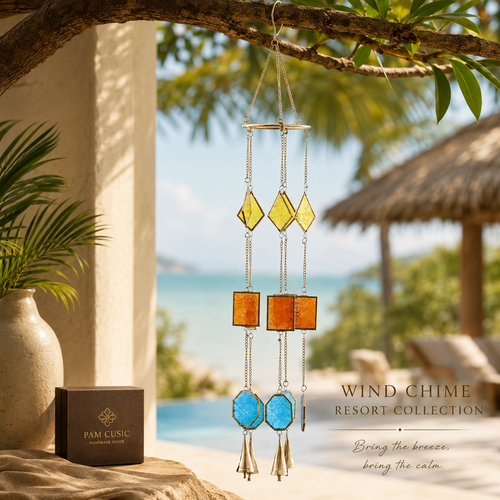 3pcs Geometric Glass Wind Chime