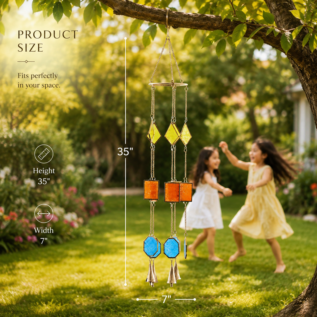 3pcs Geometric Glass Wind Chime